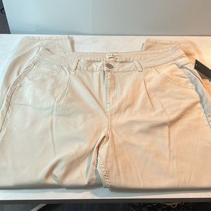 Eloquii Cream Straight Cropped Jeans Boho Plus Comfort Size 14